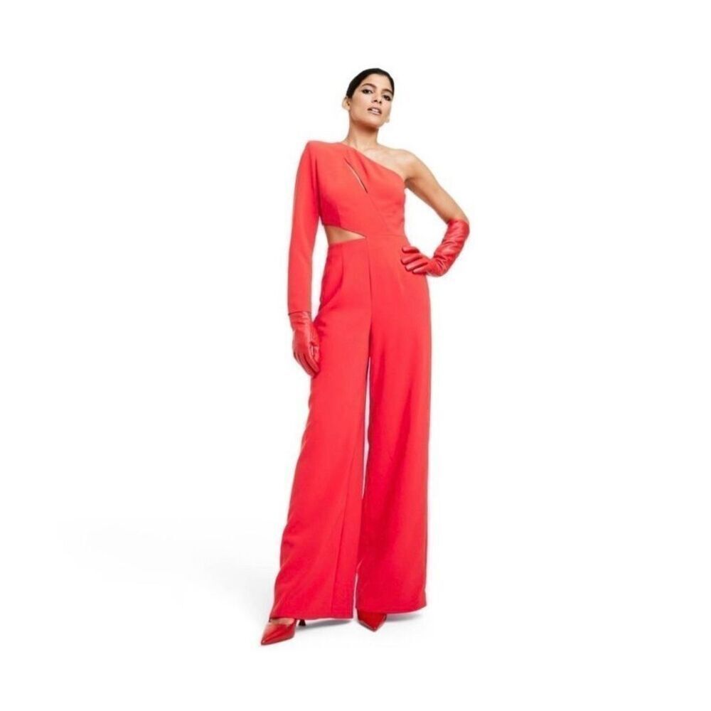 NWT Women's One Shoulder Cut-Out Jumpsuit - Sergio Hudson x Target Red 2X